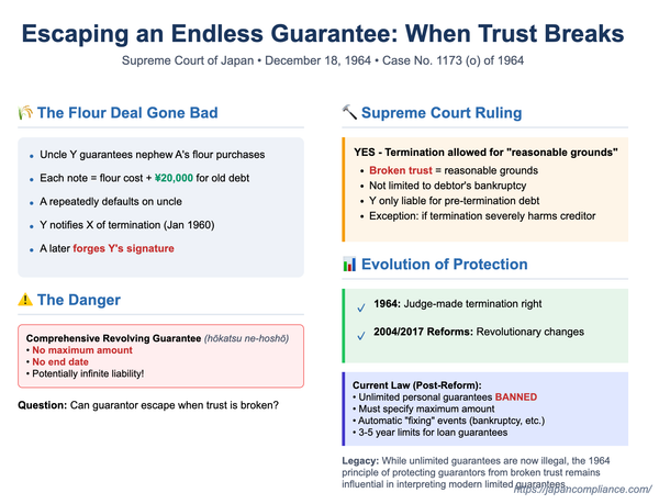 When Trust Erodes: A Guarantor's Right to Exit an Endless Guarantee in Japan (A 1964 Landmark)