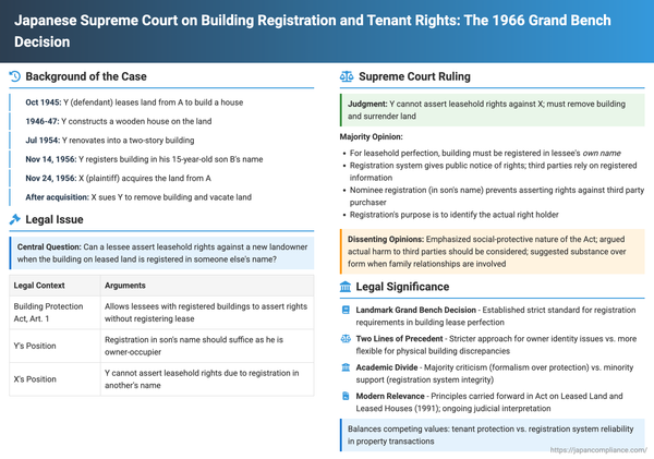 Japanese Supreme Court on Building Registration and Tenant Rights: The 1966 Grand Bench Decision