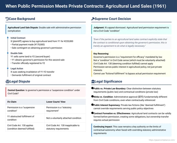 When Public Permission Meets Private Contracts: A 1961 Supreme Court Ruling on Agricultural Land Sales