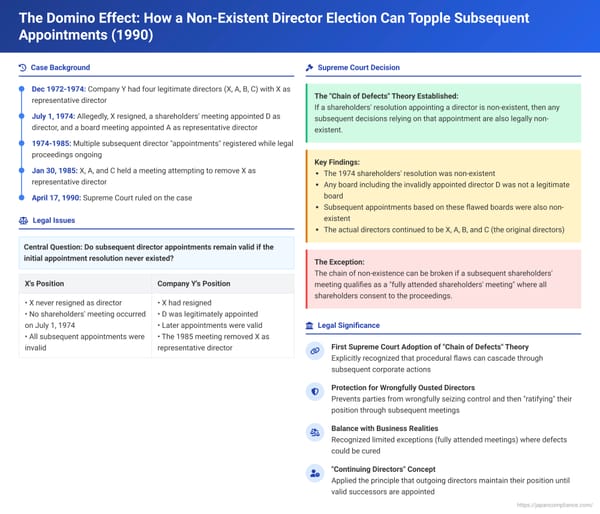 The Domino Effect: How a Non-Existent Director Election Can Topple Subsequent Appointments in Japanese Corporate Law
