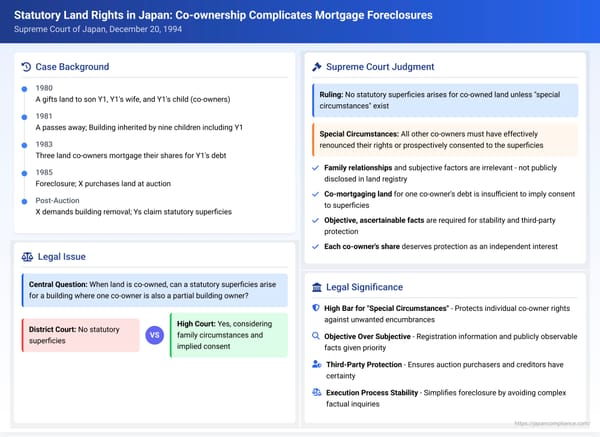 Statutory Land Rights in Japan: Co-ownership Complicates Mortgage Foreclosures