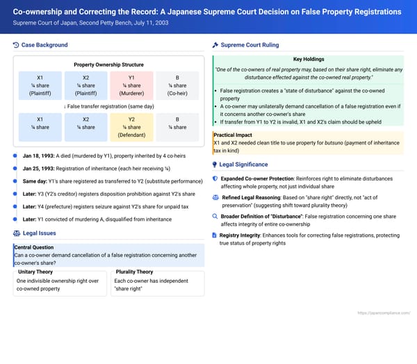 Co-ownership and Correcting the Record: A Japanese Supreme Court Decision on False Property Registrations