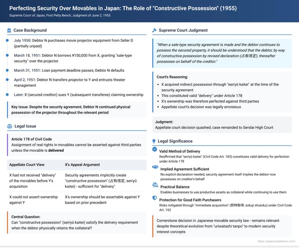 Perfecting Security Over Movables in Japan: The Role of "Constructive Possession" (Sen'yū Kaitei)