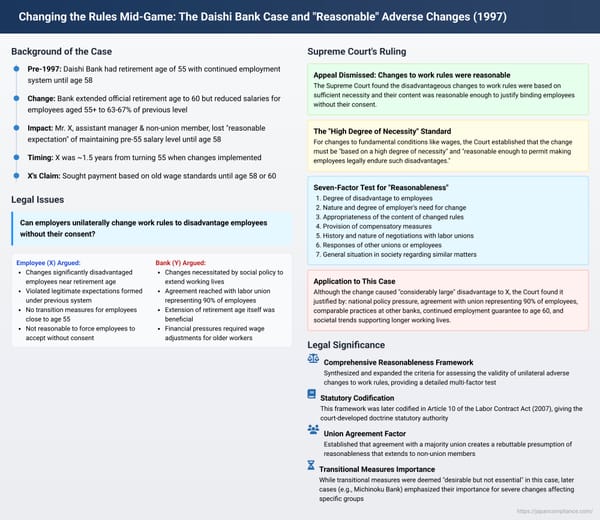Changing the Rules Mid-Game: Japan's Daishi Bank Case and "Reasonable" Adverse Changes to Work Rules
