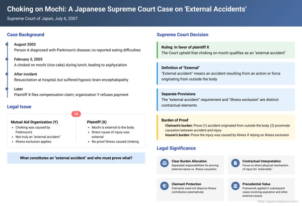 Choking on Mochi: A Japanese Supreme Court Case on 'External Accidents' and Illness Exclusions in Insurance