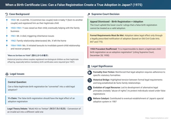 When a Birth Certificate Lies: Can a False Registration Create a True Adoption in Japan?