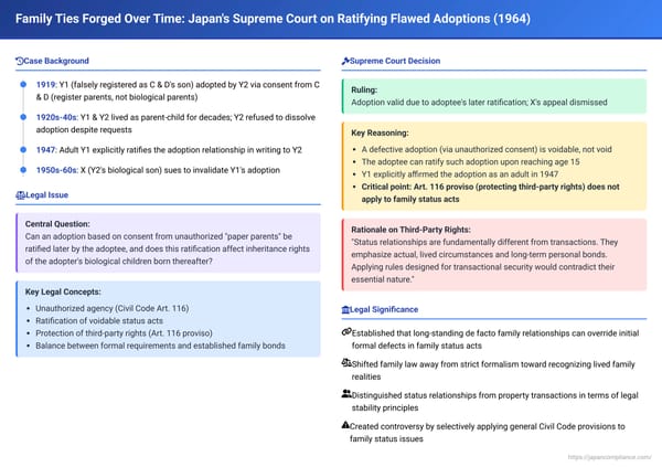 Family Ties Forged Over Time: Japan's Supreme Court on Ratifying Flawed Adoptions and Third-Party Rights
