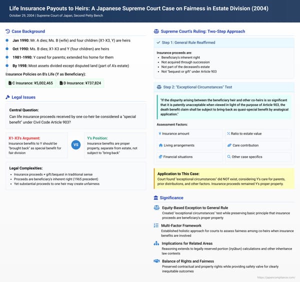 Life Insurance Payouts to Heirs: A Japanese Supreme Court Case on Fairness in Estate Division