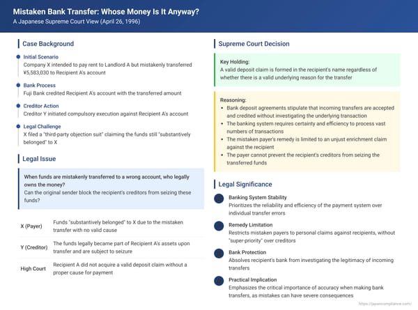 Mistaken Bank Transfer: Whose Money Is It Anyway? A Japanese Supreme Court View