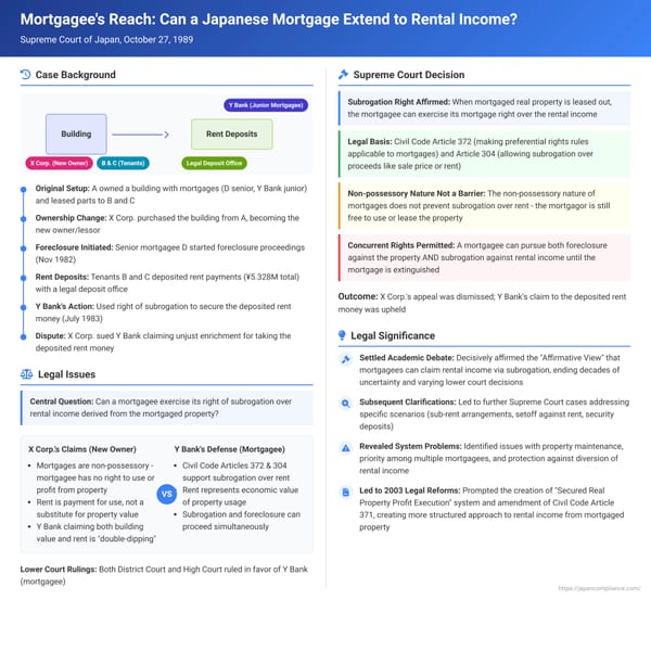 Mortgagee's Reach: Can a Japanese Mortgage Extend to Rental Income from the Property?