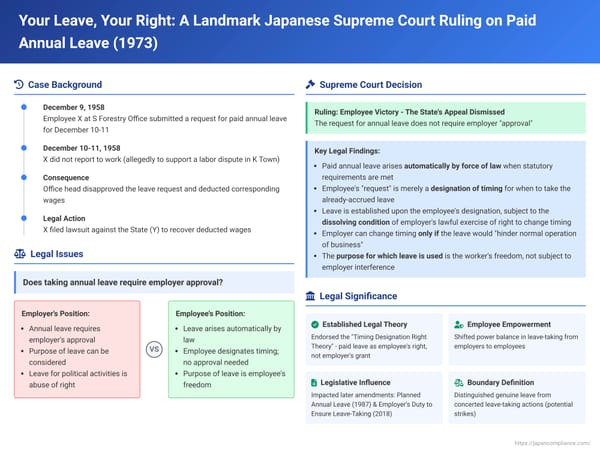 Your Leave, Your Right: A Landmark Japanese Supreme Court Ruling on Paid Annual Leave (March 2, 1973)