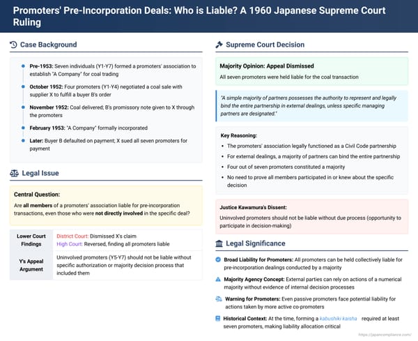 Promoters' Pre-Incorporation Deals: Who is Liable? A 1960 Japanese Supreme Court Ruling on "Promoters' Associations"