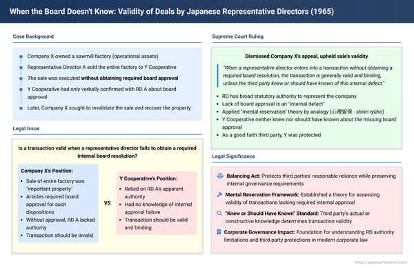 When the Board Doesn't Know: Validity of Deals by Japanese Representative Directors Lacking Internal Approval