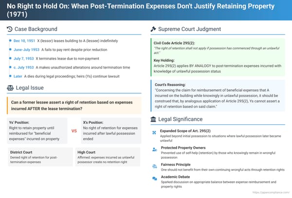 No Right to Hold On: When Post-Termination Expenses Don't Justify Retaining Property in Japan
