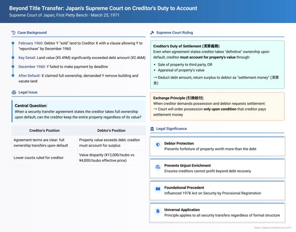 Beyond Title Transfer: Japan's Supreme Court on Creditor's Duty to Account in Security Transfers