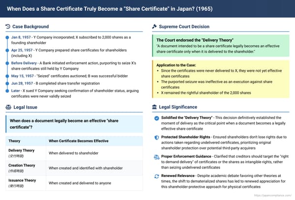 When Does a Share Certificate Truly Become a "Share Certificate" in Japan? A Supreme Court Perspective