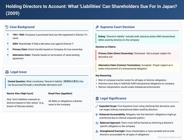 Holding Directors to Account: What "Liabilities" Can Shareholders Sue For in Japan? A Supreme Court Clarification