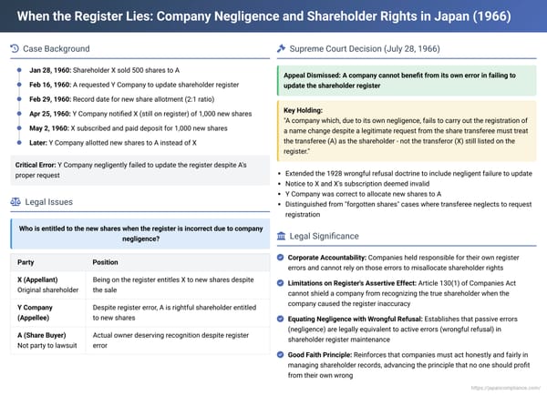 When the Register Lies: Company Negligence and Shareholder Rights in Japan