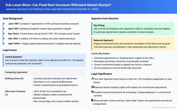 Sub-Lease Blues: Can Fixed Rent Increases Withstand Market Slumps? A Japanese Supreme Court Ruling