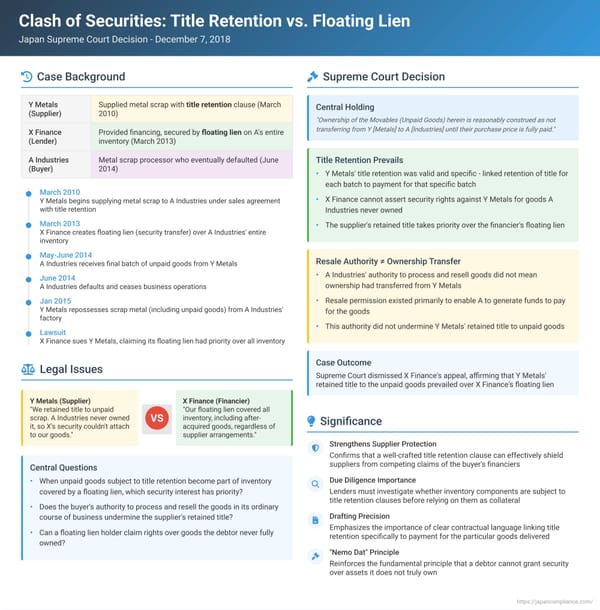 Clash of Securities: Title Retention vs. Floating Lien on Inventory in Japan