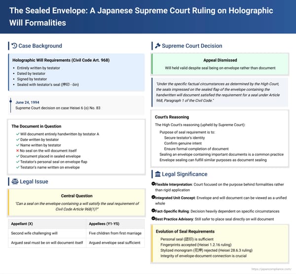 The Sealed Envelope: A Japanese Supreme Court Ruling on Holographic Will Formalities