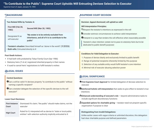 "To Contribute to the Public": Supreme Court Upholds Will Entrusting Devisee Selection to Executor