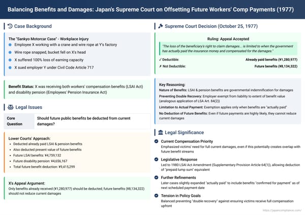 Balancing Benefits and Damages: Japan's Supreme Court on Offsetting Future Workers' Comp Payments (October 25, 1977)
