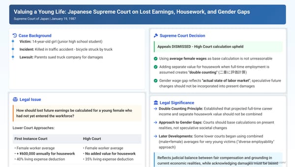 Valuing a Young Life: Japanese Supreme Court on Lost Earnings, Housework, and Gender Gaps in Wrongful Death Cases