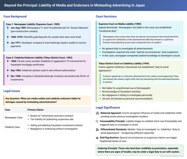 Beyond the Principal: Liability of Media and Endorsers in Misleading Advertising in Japan