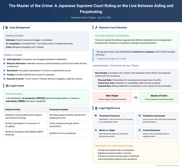 The Master of the Crime: A Japanese Supreme Court Ruling on the Line Between Aiding and Perpetrating