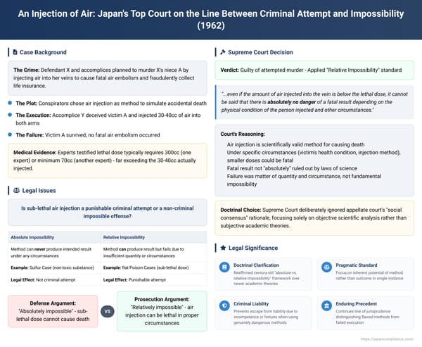 An Injection of Air: Japan's Top Court on the Line Between Criminal Attempt and Impossibility