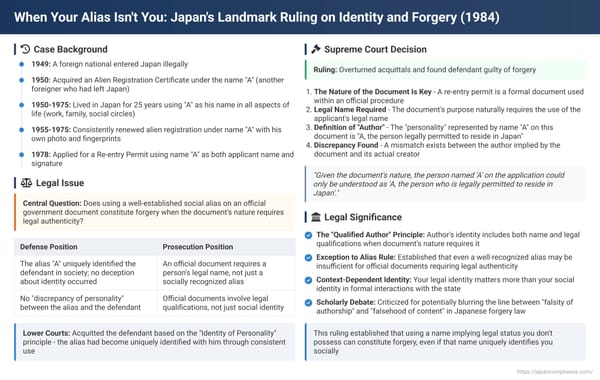 When Your Alias Isn't You: Japan's Landmark Ruling on Identity and Forgery