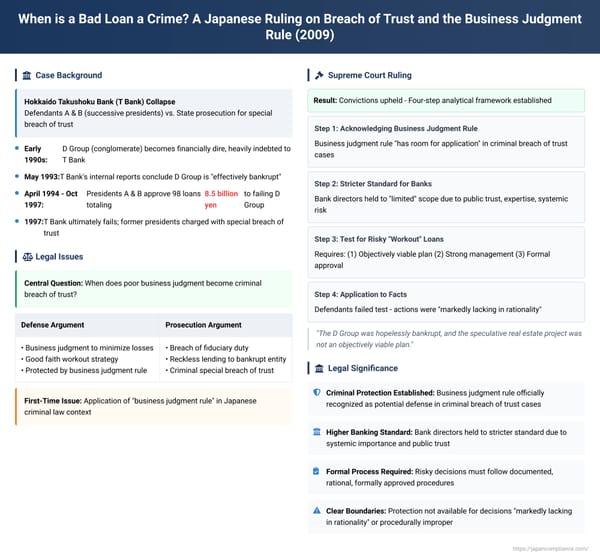 When is a Bad Loan a Crime? A Japanese Ruling on Breach of Trust and the Business Judgment Rule