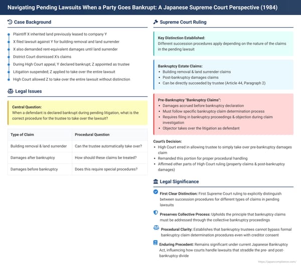 Navigating Pending Lawsuits When a Party Goes Bankrupt: A Japanese Supreme Court Perspective