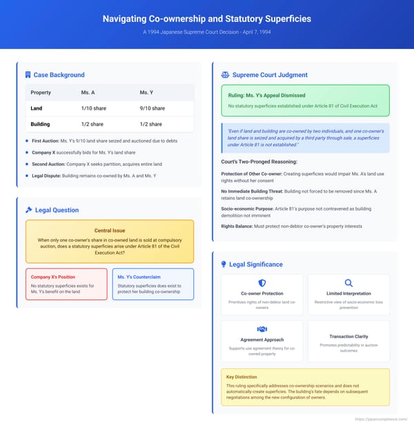 Navigating Co-ownership and Statutory Superficies: A 1994 Japanese Supreme Court Decision