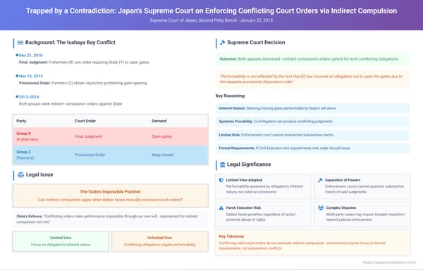 Trapped by a Contradiction: Japan's Supreme Court on Enforcing Conflicting Court Orders via Indirect Compulsion