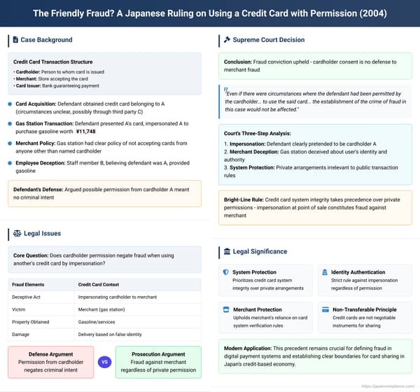 The Friendly Fraud? A Japanese Ruling on Using a Credit Card with Permission