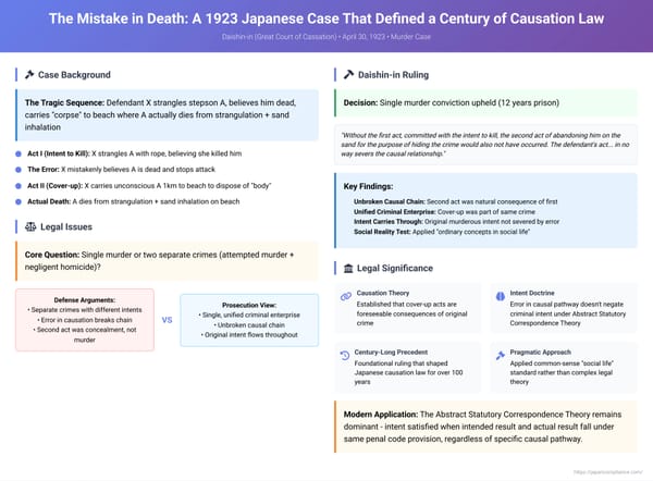 The Mistake in Death: A 1923 Japanese Case That Defined a Century of Causation Law