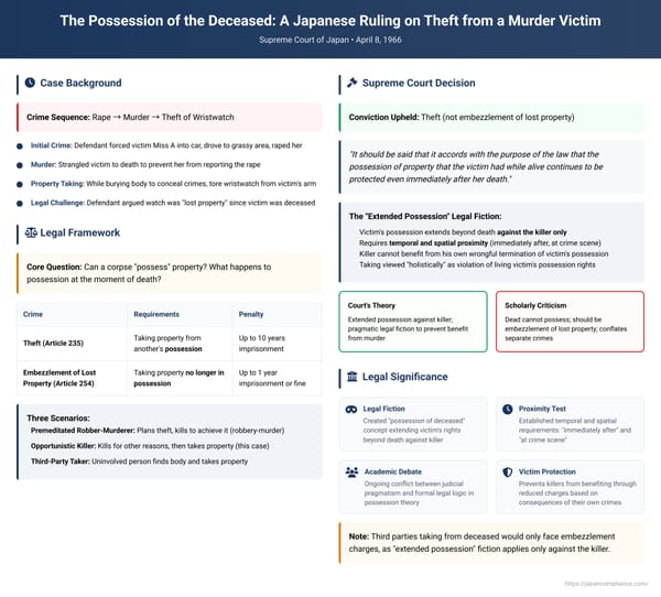 The Possession of the Deceased: A Japanese Ruling on Theft from a Murder Victim