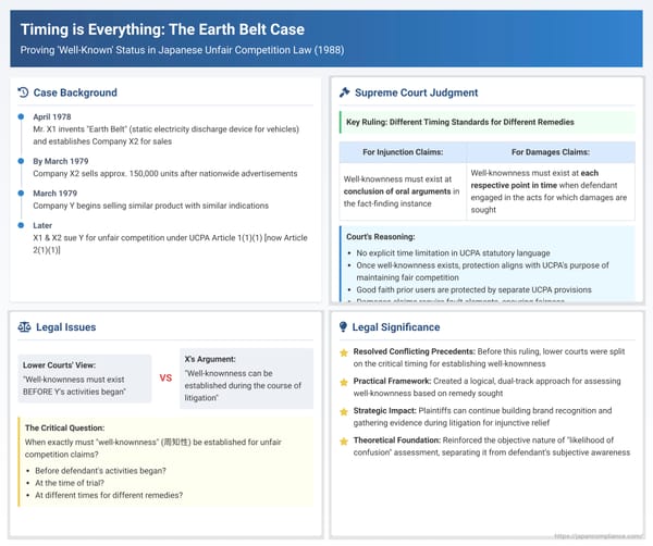 Timing is Everything: The Earth Belt Case and Proving 'Well-Known' Status in Japanese Unfair Competition Law