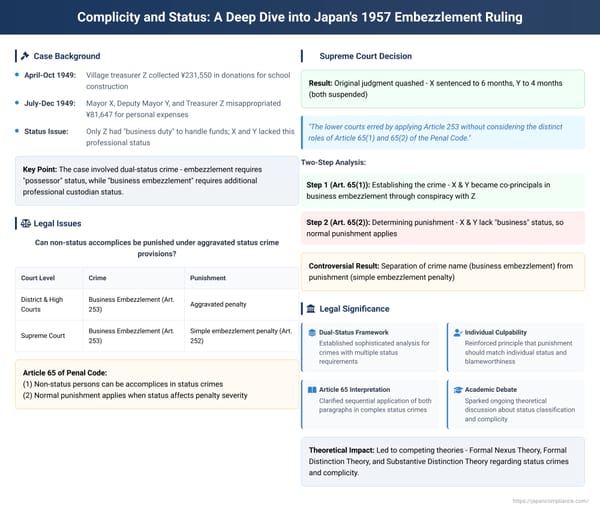 Complicity and Status: A Deep Dive into Japan's 1957 Embezzlement Ruling