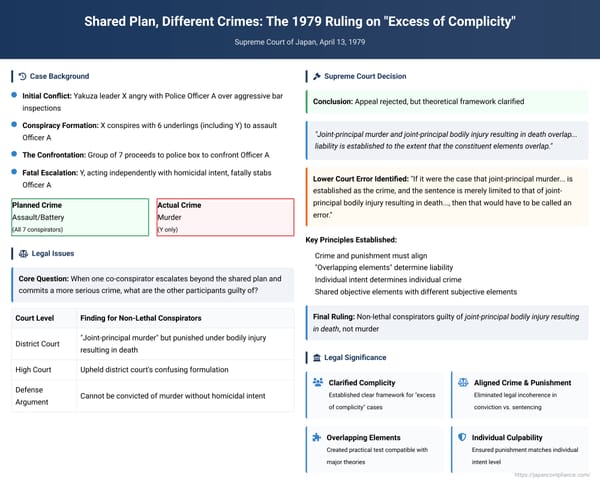 Shared Plan, Different Crimes: The 1979 Ruling on "Excess of Complicity"