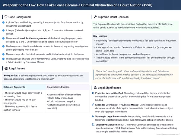 Weaponizing the Law: How a Fake Lease Became a Criminal Obstruction of a Court Auction