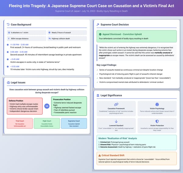 Fleeing into Tragedy: A Japanese Supreme Court Case on Causation and a Victim's Final Act