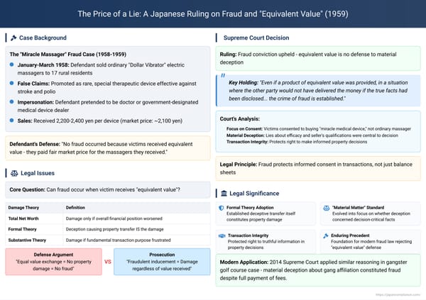 The Price of a Lie: A Japanese Ruling on Fraud and "Equivalent Value"