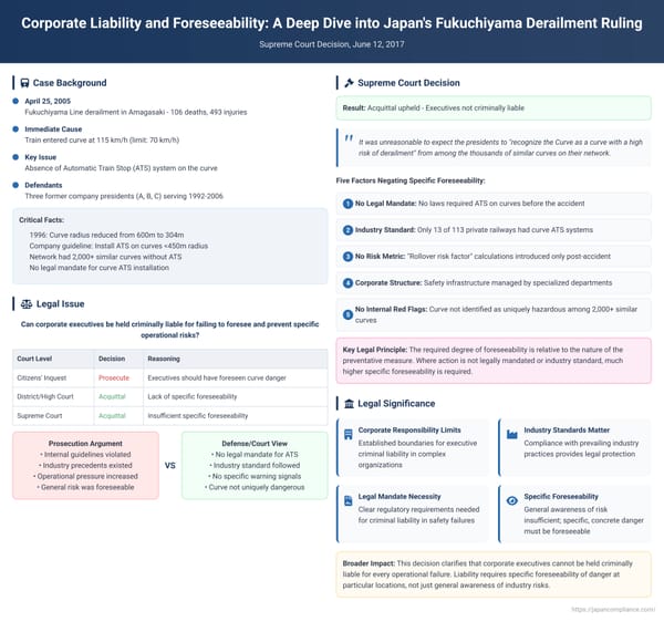 Corporate Liability and Foreseeability: A Deep Dive into Japan's Fukuchiyama Derailment Ruling