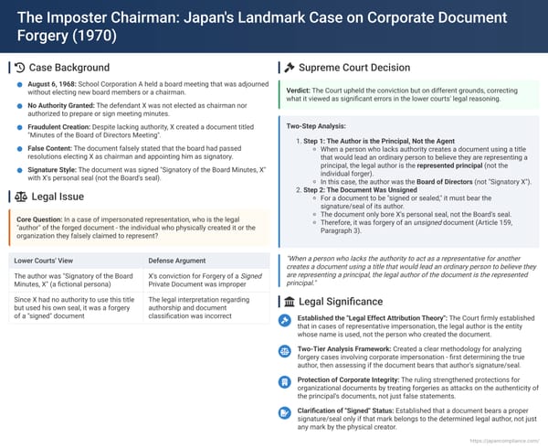 The Imposter Chairman: Japan's Landmark Case on Corporate Document Forgery