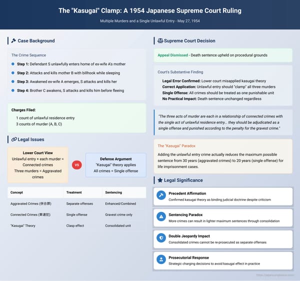 The "Kasugai" Clamp: A 1954 Japanese Supreme Court Ruling on Multiple Murders and a Single Unlawful Entry