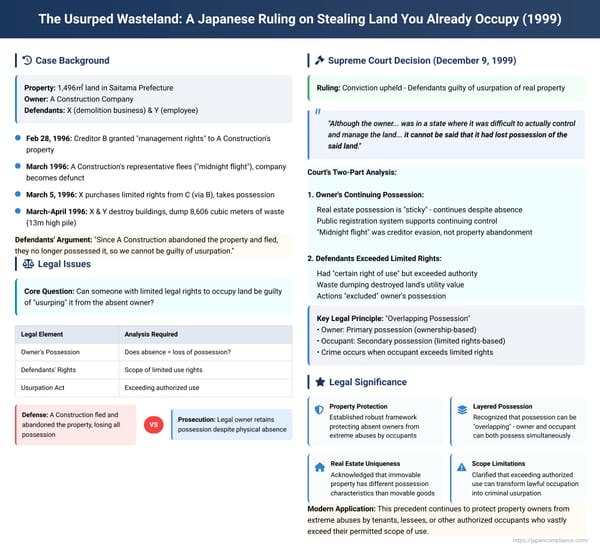 The Usurped Wasteland: A Japanese Ruling on Stealing Land You Already Occupy