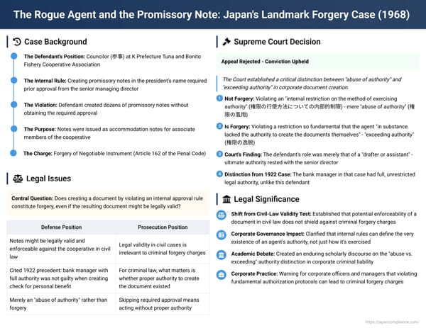The Rogue Agent and the Promissory Note: Japan's Landmark Forgery Case